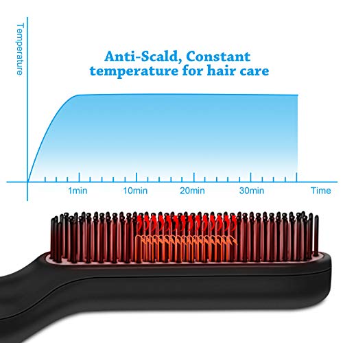 Beard Straightener Comb Brush for Men: Anti-Scald Hair Style & Beard Straight...