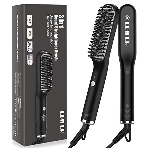 Beard Straightener Comb Brush for Men: Anti-Scald Hair Style & Beard Straight...