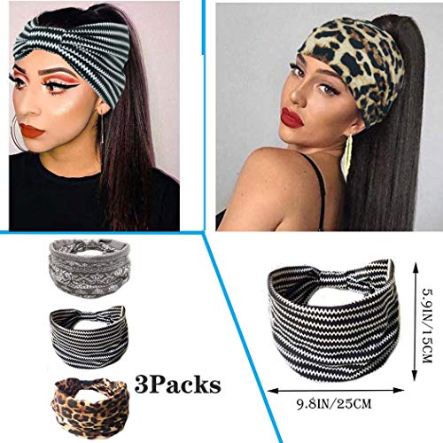 Boho Button Headband Women Wide Nurse Mask Hair Band with Button Boho Elastic...