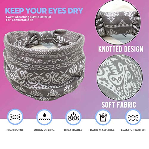 Boho Button Headband Women Wide Nurse Mask Hair Band with Button Boho Elastic...