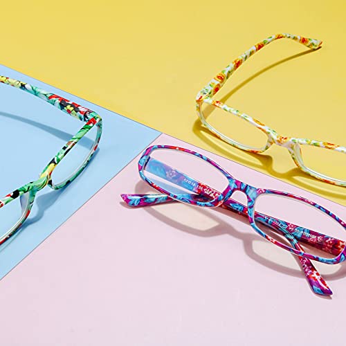 Reading Glasses w/Blue Light Blocking Eyeglasses, Floral Design Classic Sprin...
