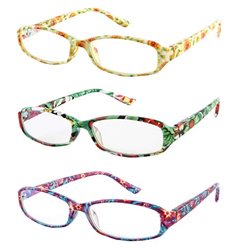Reading Glasses w/Blue Light Blocking Eyeglasses, Floral Design Classic Sprin...