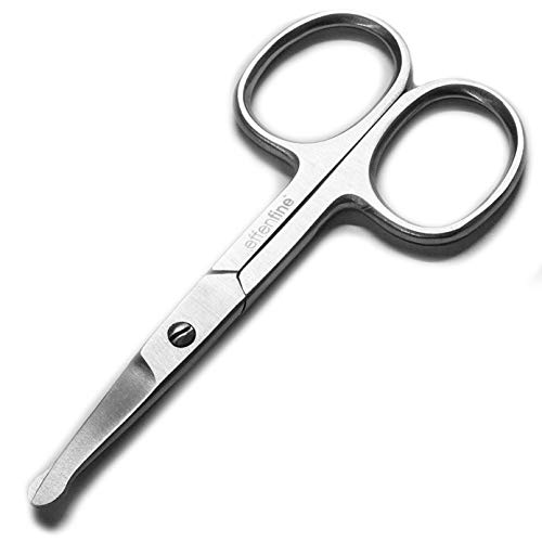 effenfine Nose Hair Scissors for Trimming - Safely Trim Nose and Ears with ou...