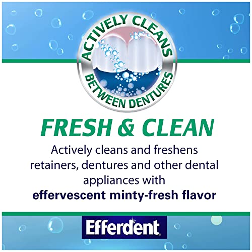 Efferdent Anti-Bacterial Denture Cleanser Tablets, Mint, 90 Count