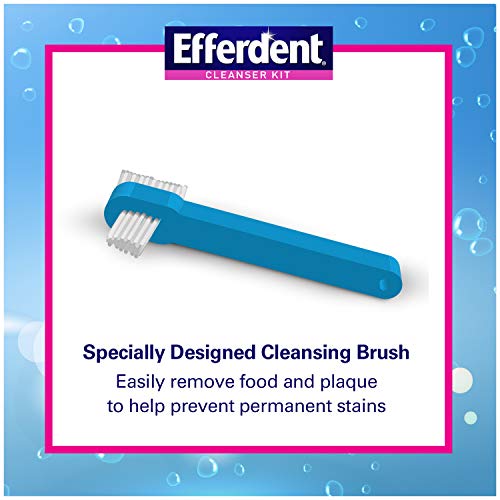 Efferdent Denture Bath Cleanser Kit Denture Bath Case, 1 Brush and Denture Cl...