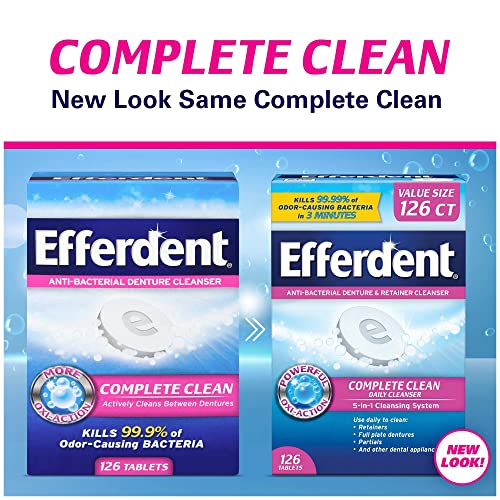 Efferdent Denture Cleanser Tablets, Complete Clean, 126 Tablets