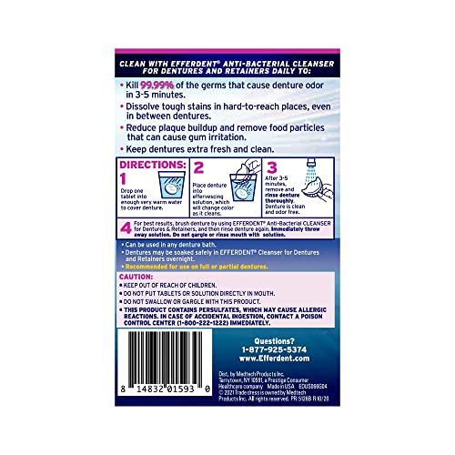 Efferdent Denture Cleanser Tablets, Complete Clean, 126 Tablets