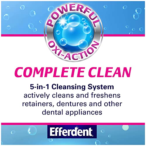 Efferdent Denture Cleanser Tablets, Complete Clean, Cleanser for Retainer and...