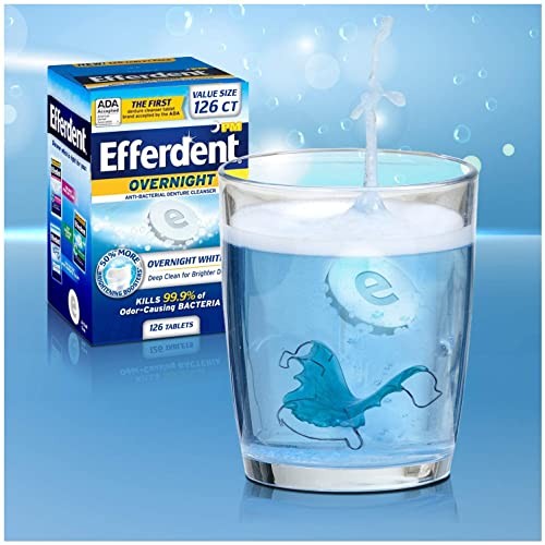 Efferdent PM Overnight Denture Cleanser Tablets Power Mint