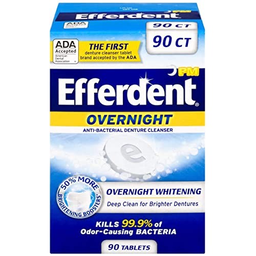 Efferdent PM Overnight Denture Cleanser Tablets Power Mint