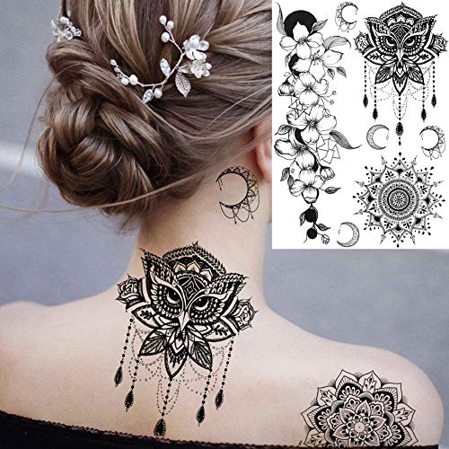 EGMBGM 28 Sheets Tribal Henna Temporary Tattoos For Women Girls, Waterproof F...