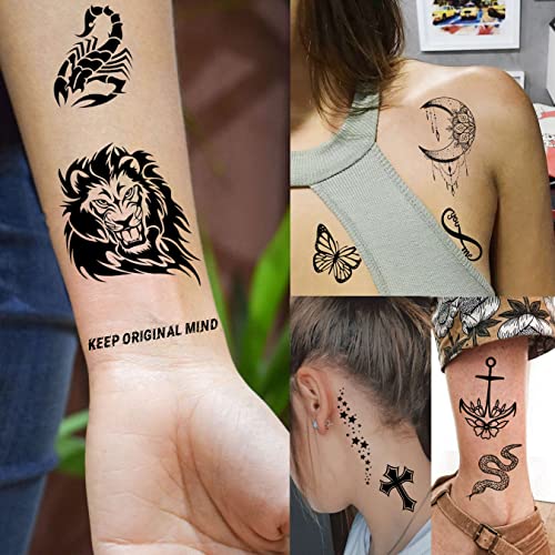 EGMBGM 52 Sheets Tiny Small Temporary Tattoos For Kids Boys Girls, Tribal Ani...