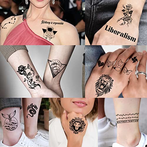 EGMBGM 52 Sheets Tiny Small Temporary Tattoos For Kids Boys Girls, Tribal Ani...