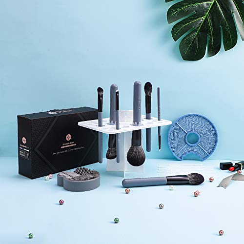 Makeup Brush Holder & Makeup Brush Washing Mat, EIGSHOW 26 Holes Makeup Brush...