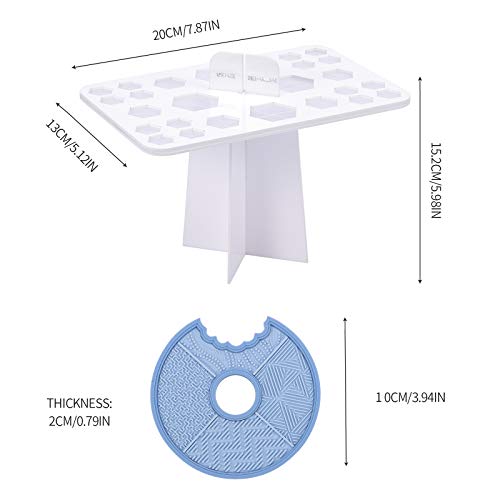 Makeup Brush Holder & Makeup Brush Washing Mat, EIGSHOW 26 Holes Makeup Brush...