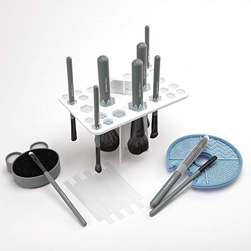Makeup Brush Holder & Makeup Brush Washing Mat, EIGSHOW 26 Holes Makeup Brush...