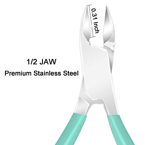 Cuticle Nipper with Cuticle Pusher - Ejiubas Green Cuticle Trimmer Stainless ...