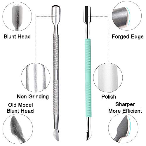 Cuticle Nipper with Cuticle Pusher - Ejiubas Green Cuticle Trimmer Stainless ...