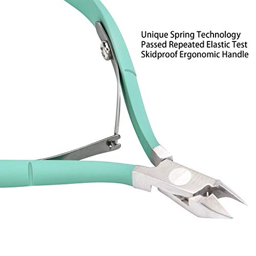 Cuticle Nipper with Cuticle Pusher - Ejiubas Green Cuticle Trimmer Stainless ...