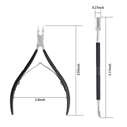 Cuticle Trimmer with Cuticle Pusher - Ejiubas Cuticle Remover Cuticle Nipper ...