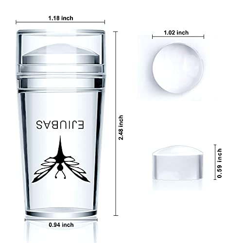 Ejiubas 3 Pcs Jelly Clear Nail Stampers 3 Pcs Sandy Nail Scrapers 3 Pcs Silic...