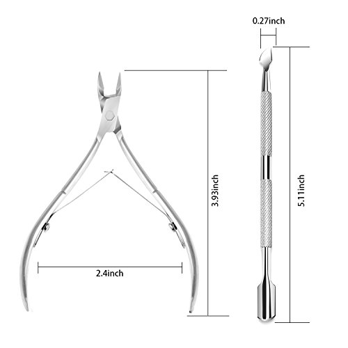 Ejiubas Cuticle Pusher Cuticle Nipper Stainless Steel Cuticle Trimmer Cuticle...