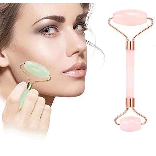 Jade Roller, Face Roller, Facial Beauty Roller Skin Care Tools, Quartz Massag...