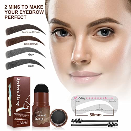 Eyebrow Stamp and Eyebrow Stencil Kit, Long Lasting Brow Stamp Kit for Perfec...