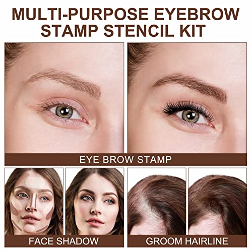 Eyebrow Stamp and Eyebrow Stencil Kit, Long Lasting Brow Stamp Kit for Perfec...