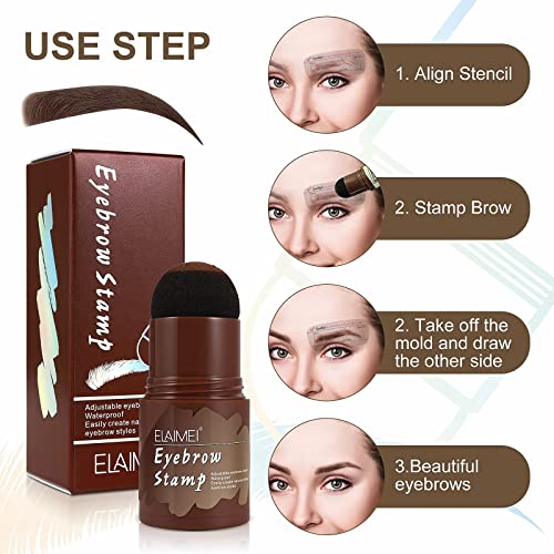 Eyebrow Stamp and Eyebrow Stencil Kit, Long Lasting Brow Stamp Kit for Perfec...