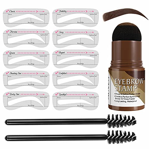 Eyebrow Stamp Stencil Kit - Adjustable Professional Waterproof Long Lasting B...
