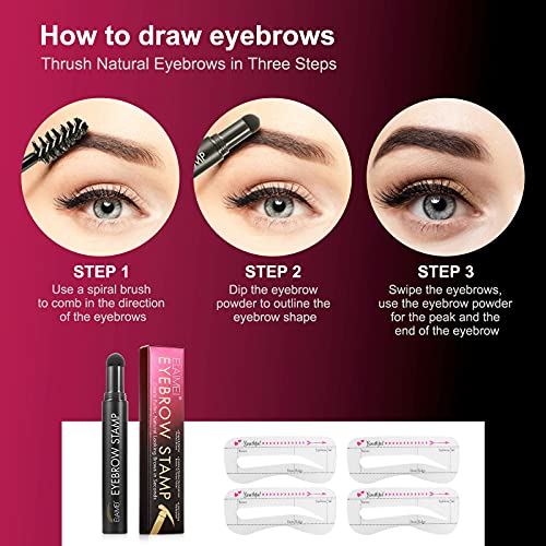 Eyebrow Stamp Stencil Kit, Eyebrow Stamp Kit, Waterproof Long Lasting Natural...