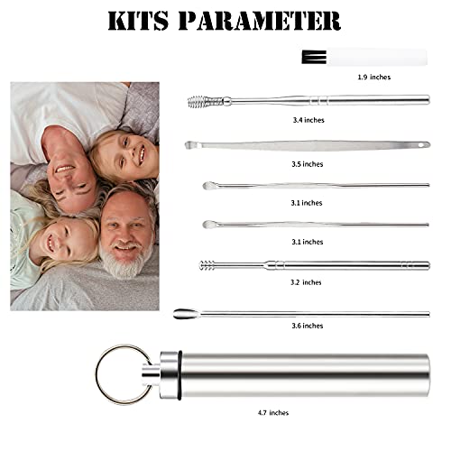 【2 Pack】 Ear Pick Portable Earwax Removal Kit Stainless Steel Spring Ear Wa...