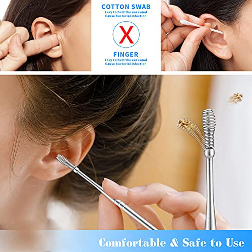 【2 Pack】 Ear Pick Portable Earwax Removal Kit Stainless Steel Spring Ear Wa...
