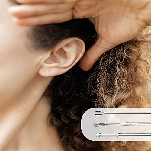 【2 Pack】 Ear Pick Portable Earwax Removal Kit Stainless Steel Spring Ear Wa...