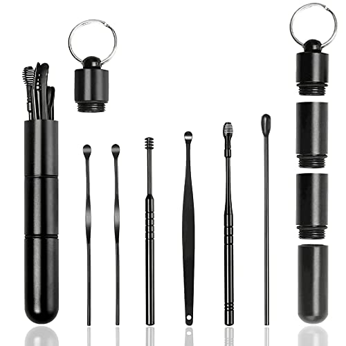 2 Pack Innovative Spring Earwax Cleaner Tool Set - 6 in 1 Massage Spiral Ear ...