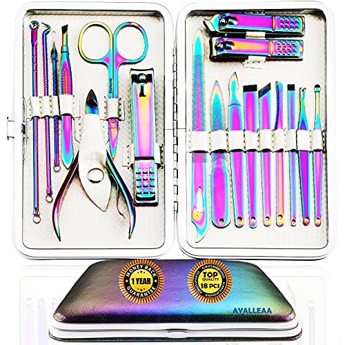 Manicure Set Nail Clippers Set Pedicure 18 Pieces Stainless Steel Manicure Ki...