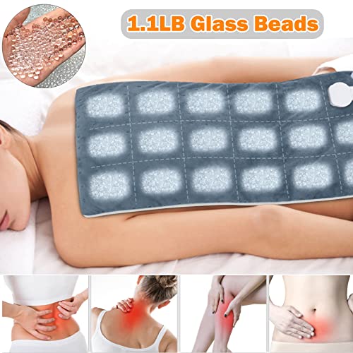 Weighted Heating Pad, Elanket Electric Heating Pad with 6 Heat Settings, Mois...