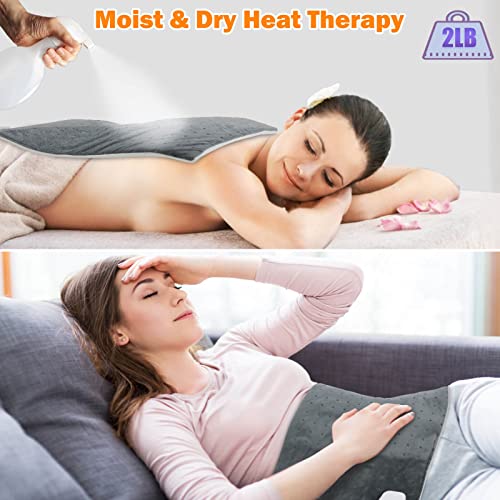 Weighted Heating Pad, Elanket Electric Heating Pad with 6 Heat Settings, Mois...