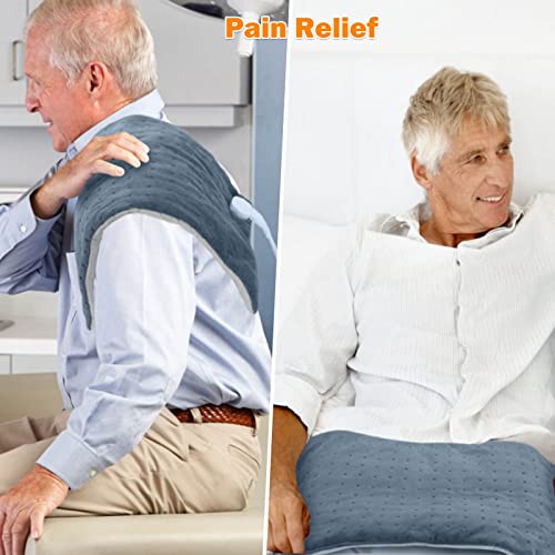 Weighted Heating Pad, Elanket Electric Heating Pad with 6 Heat Settings, Mois...