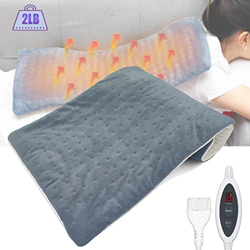 Weighted Heating Pad, Elanket Electric Heating Pad with 6 Heat Settings, Mois...