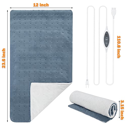 Weighted Heating Pad, Elanket Electric Heating Pad with 6 Heat Settings, Mois...