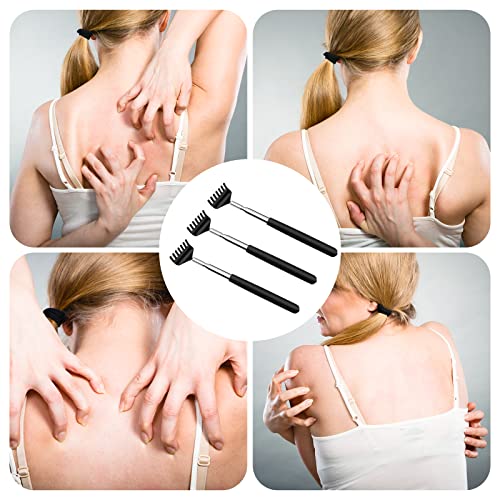 (3-Pack) Black Telescopic Back Scratcher, ELASO Portable Extendable Stainless...
