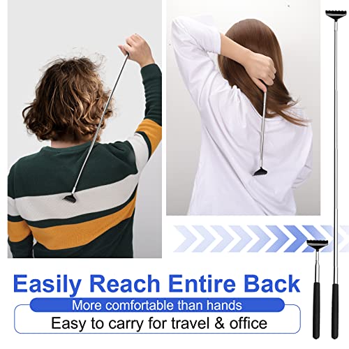 (3-Pack) Black Telescopic Back Scratcher, ELASO Portable Extendable Stainless...