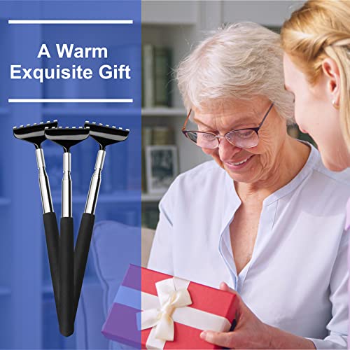 (3-Pack) Black Telescopic Back Scratcher, ELASO Portable Extendable Stainless...