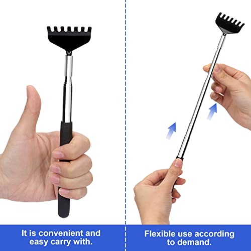 (3-Pack) Black Telescopic Back Scratcher, ELASO Portable Extendable Stainless...