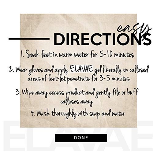 Elavae Callus Remover Gel Extra Strength. Works well with foot scrubber, file...
