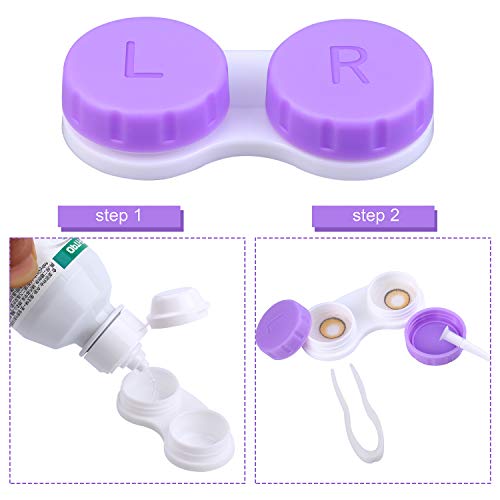 Elcoho 24 Pack Contact Lens Cases Contact Lens Holder Box Left/Right Eyes Con...