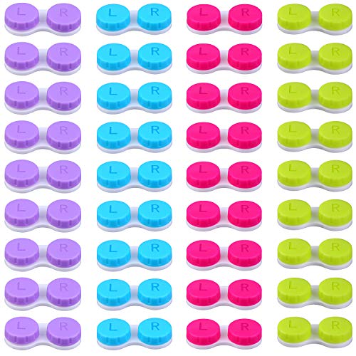 Elcoho 36 Pack Colorful Contact Lens Case Box Left/Right Contact Lens Holder ...