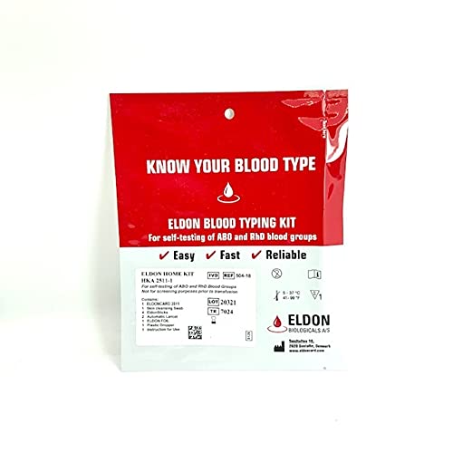 (2 Pack) Eldoncard Blood Type Test - air sealed envelope, safety lancet, micr...